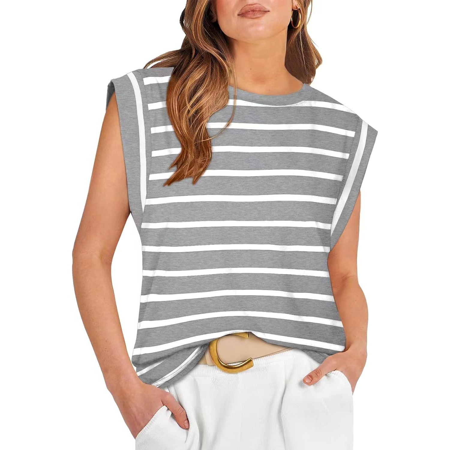 Basic Tee Casual Cap Sleeve Tops（BUY 2 FREE SHIPPING)