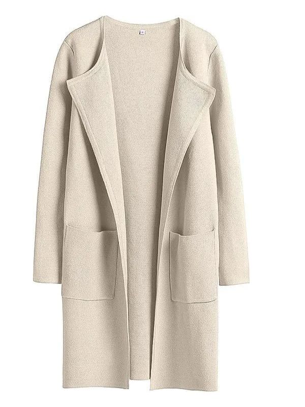 Women's Solid Color Coat Lapel Top Coat with Pockets(BUY 2 FREE SHIPPING)