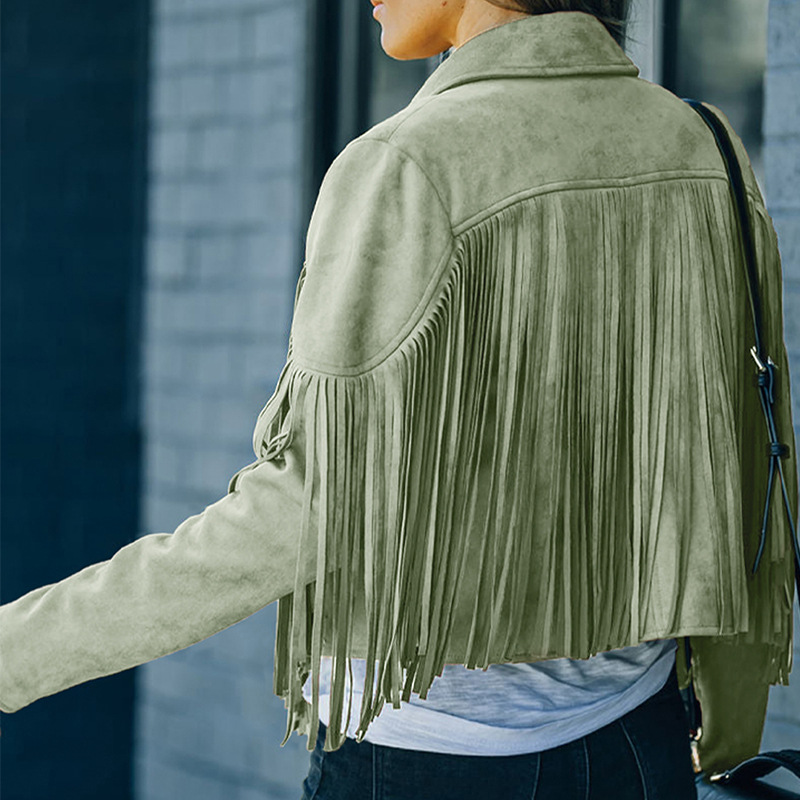 Women's Faux Suede Tassel Cowgirl Jackets