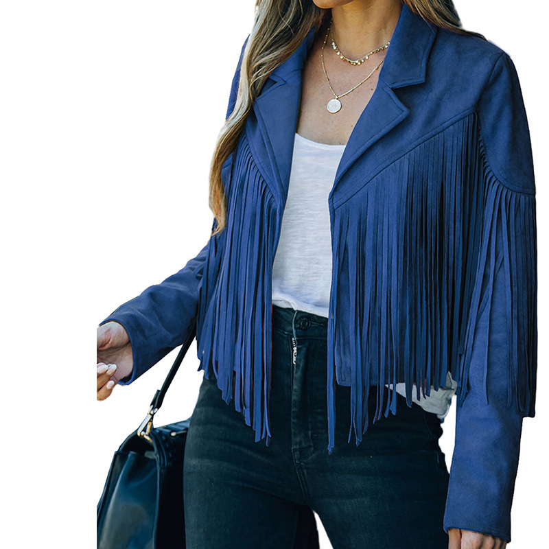 Women's Faux Suede Tassel Cowgirl Jackets