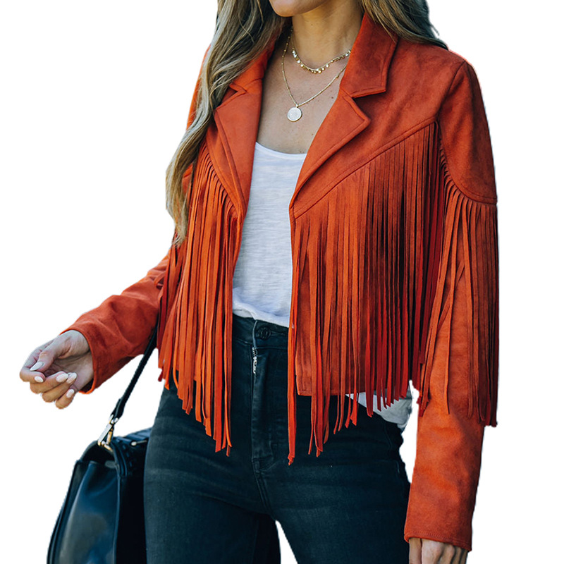 Women's Faux Suede Tassel Cowgirl Jackets