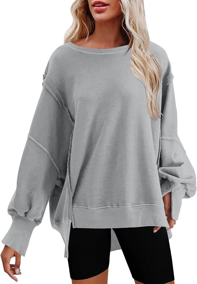 Washed Revealed Seam Oversized Sweatshirt（BUY 2 FREE SHIPPING)