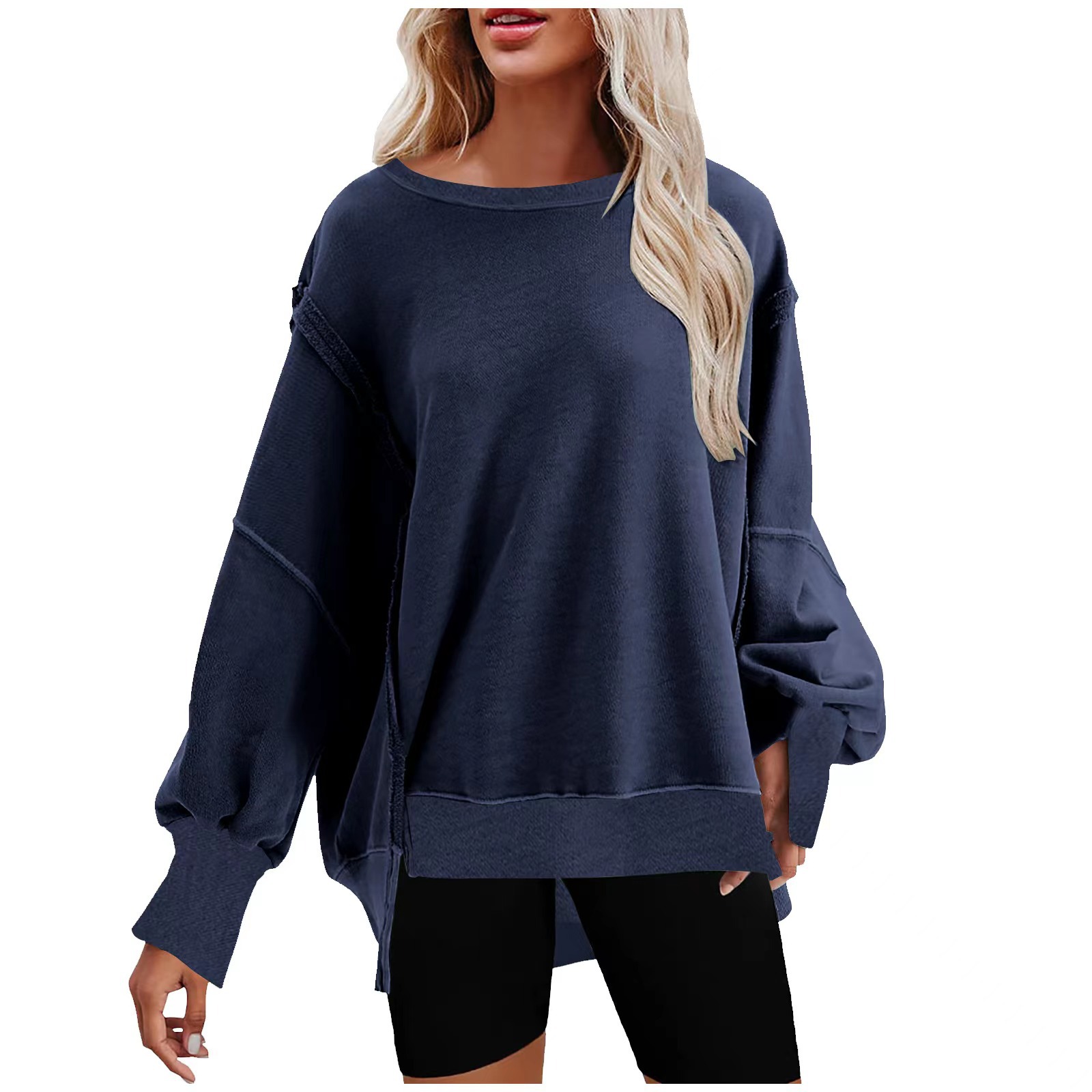 Washed Revealed Seam Oversized Sweatshirt（BUY 2 FREE SHIPPING)