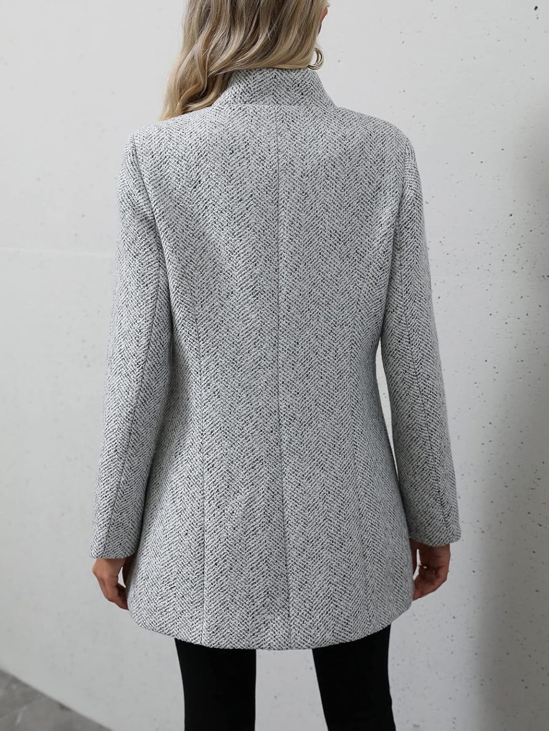 Women's Notch Lapel Slim Fit Overcoat Long Sleeve Blazer Jacket