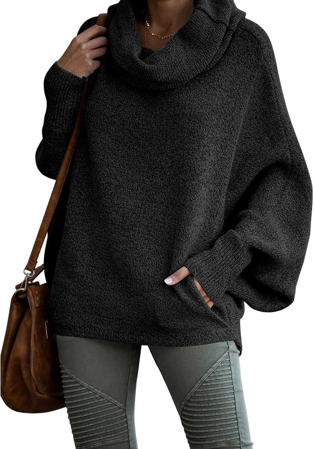 Women's Cowl Neck Pullover Sweaters with Pockets (Buy 2 Free Shipping)