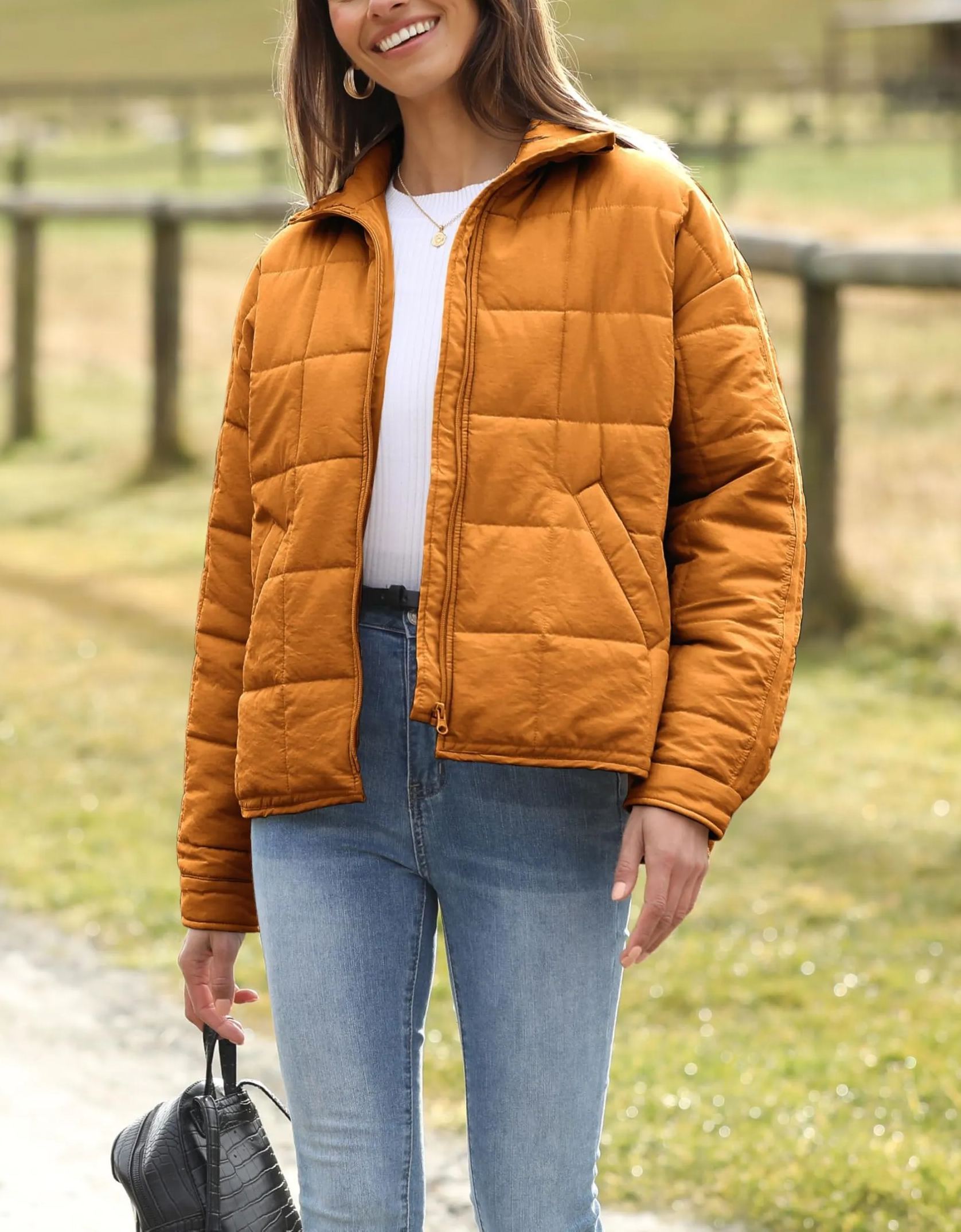 Women's Oversized Splice Quilted Lightweight Puffer Jacket Padded Coat With Pockets (Buy 2 Free Shipping)