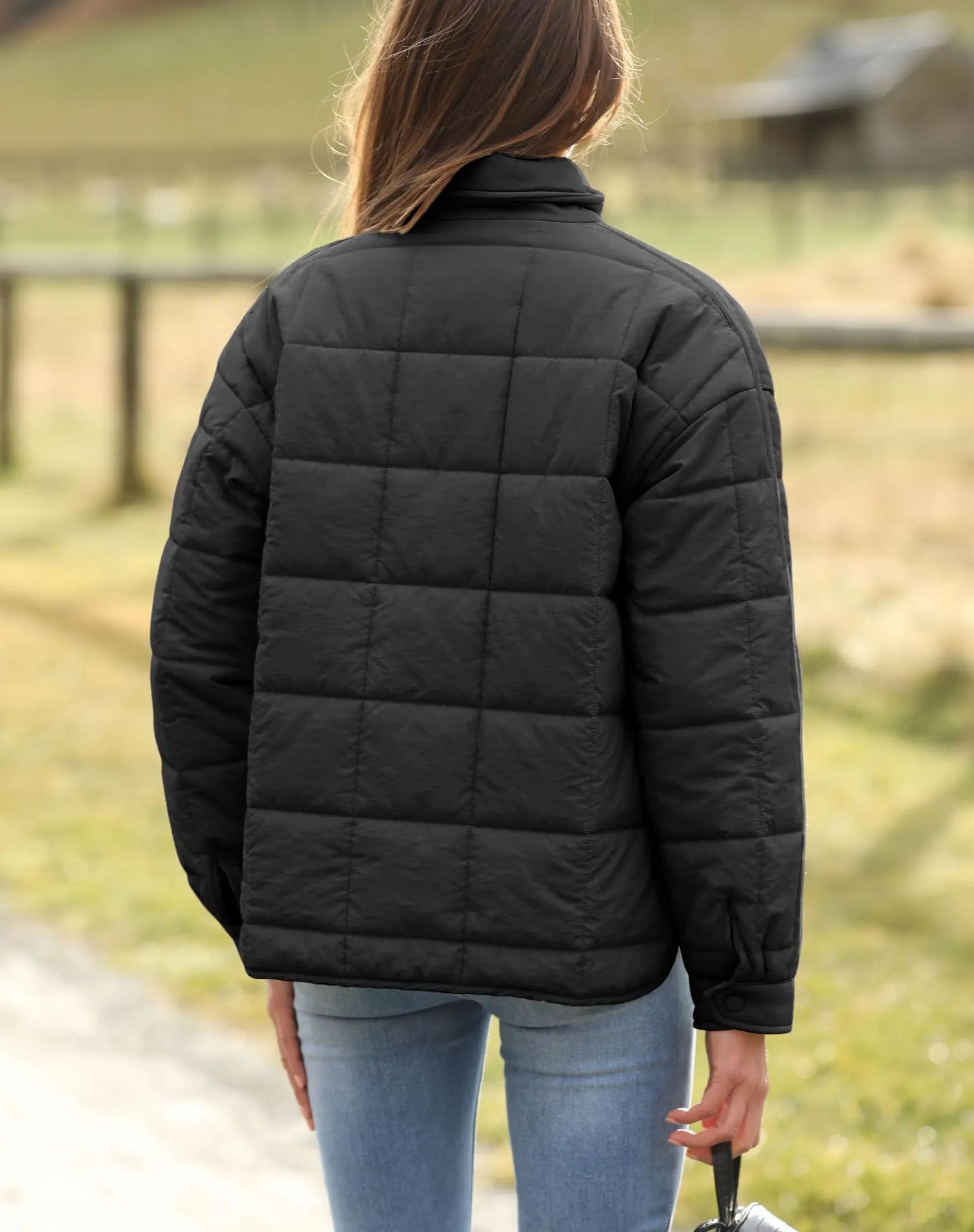 Women's Oversized Splice Quilted Lightweight Puffer Jacket Padded Coat With Pockets (Buy 2 Free Shipping)