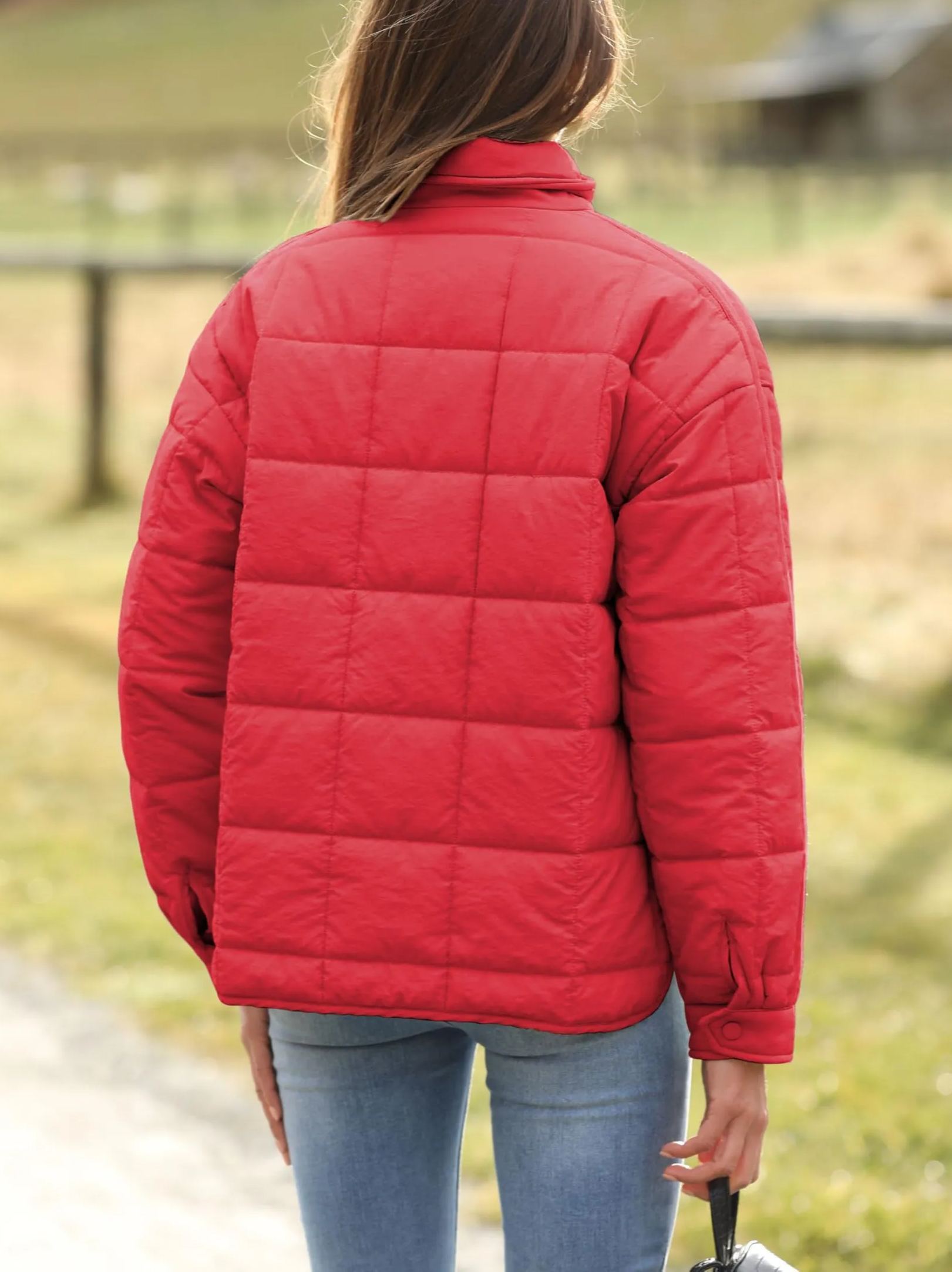 Women's Oversized Splice Quilted Lightweight Puffer Jacket Padded Coat With Pockets (Buy 2 Free Shipping)