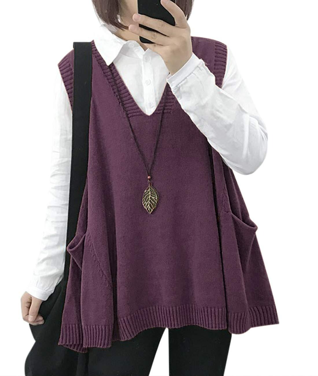 Hot Sale Women's Loose Swing Cute Oversized Knit Sweater Vest