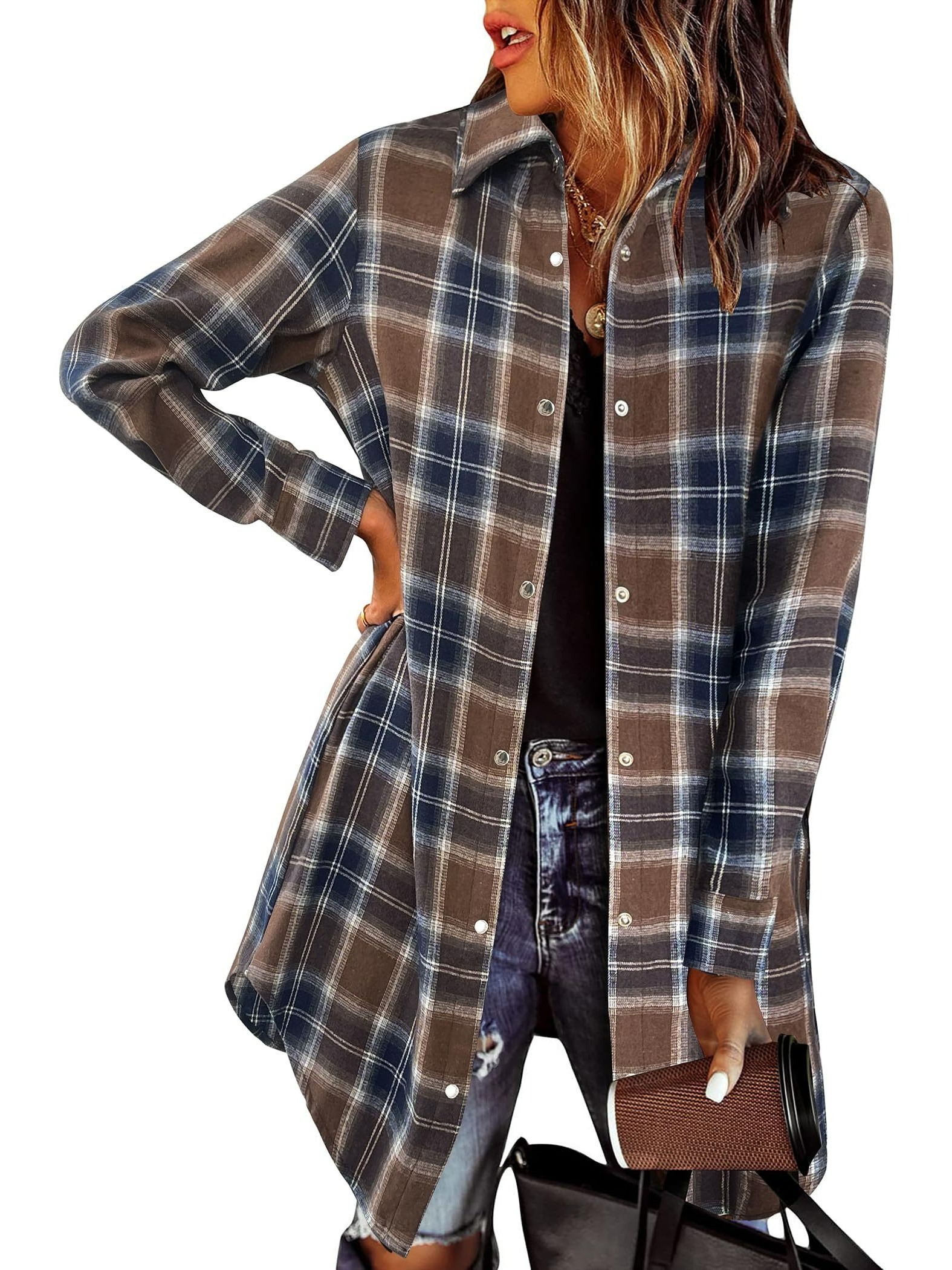 Women's Flannel Long Sleeve Plaid Button Down Shirts (BUY 2 FREE SHIPPING)