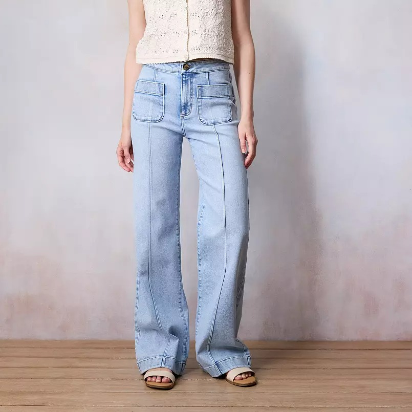 Women's High-Waisted Wide Leg Trouser Jeans