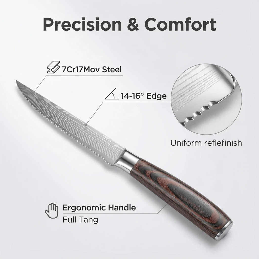 6-Piece Serrated Steak Knife Set