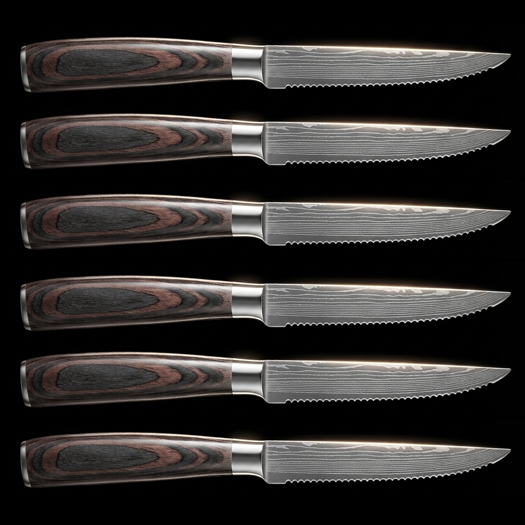 6-Piece Serrated Steak Knife Set