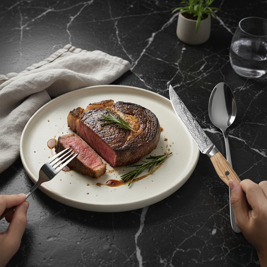 6-Piece Straight-Edge Japanese Damascus Steak Knife Set