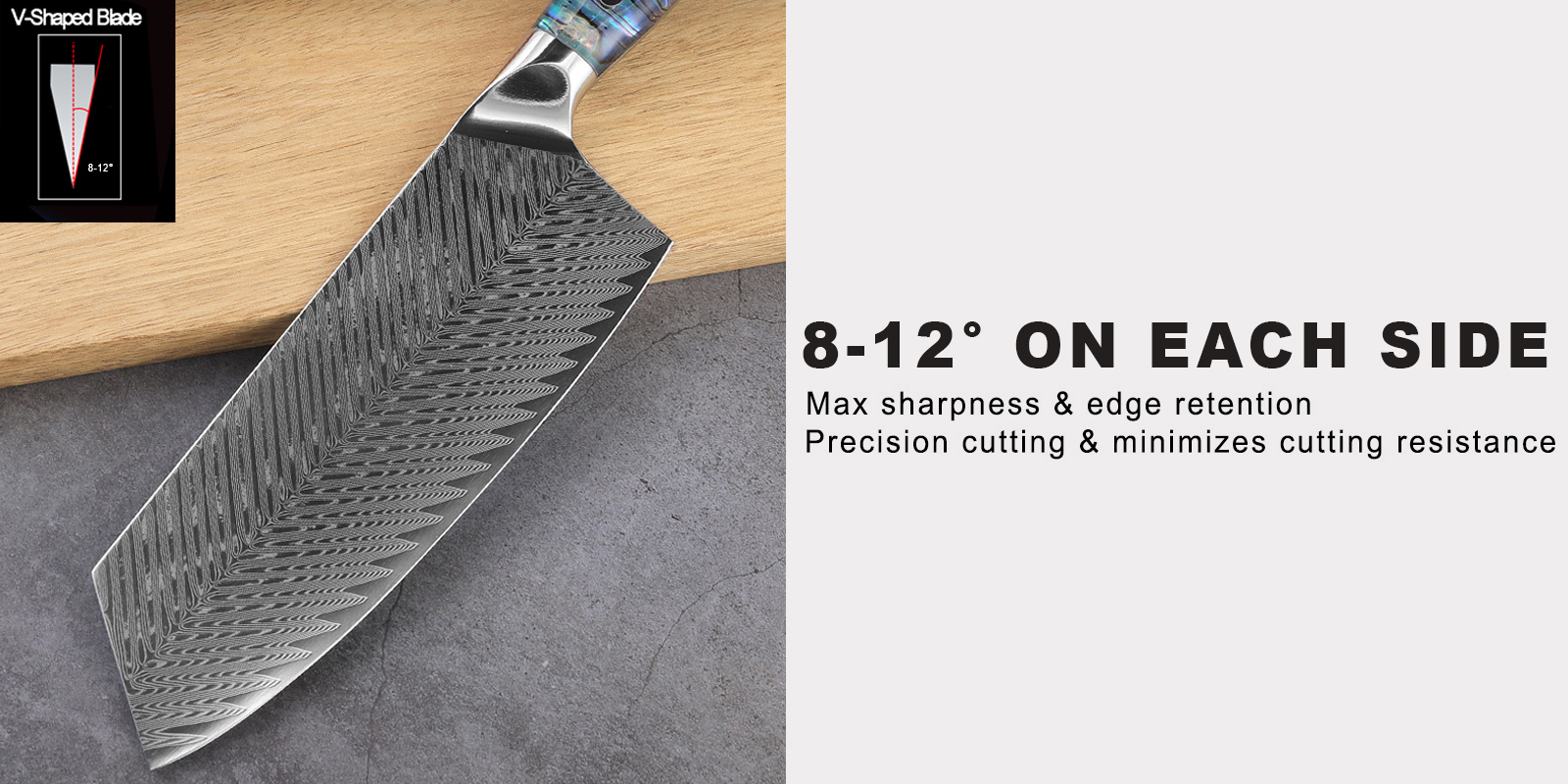 Damascus Steel Cleaver Knife