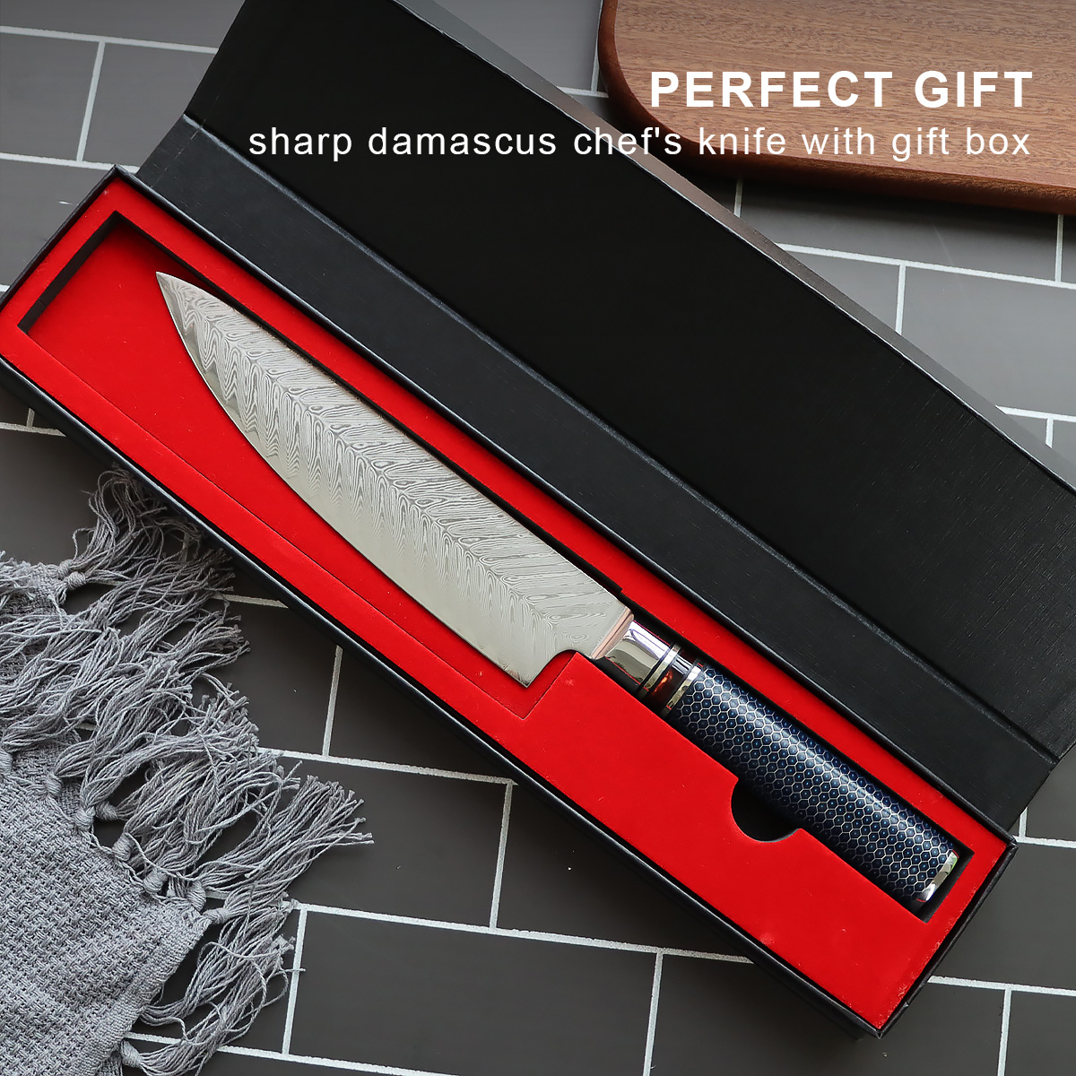 8 Inch Damascus Steel Chef Knife