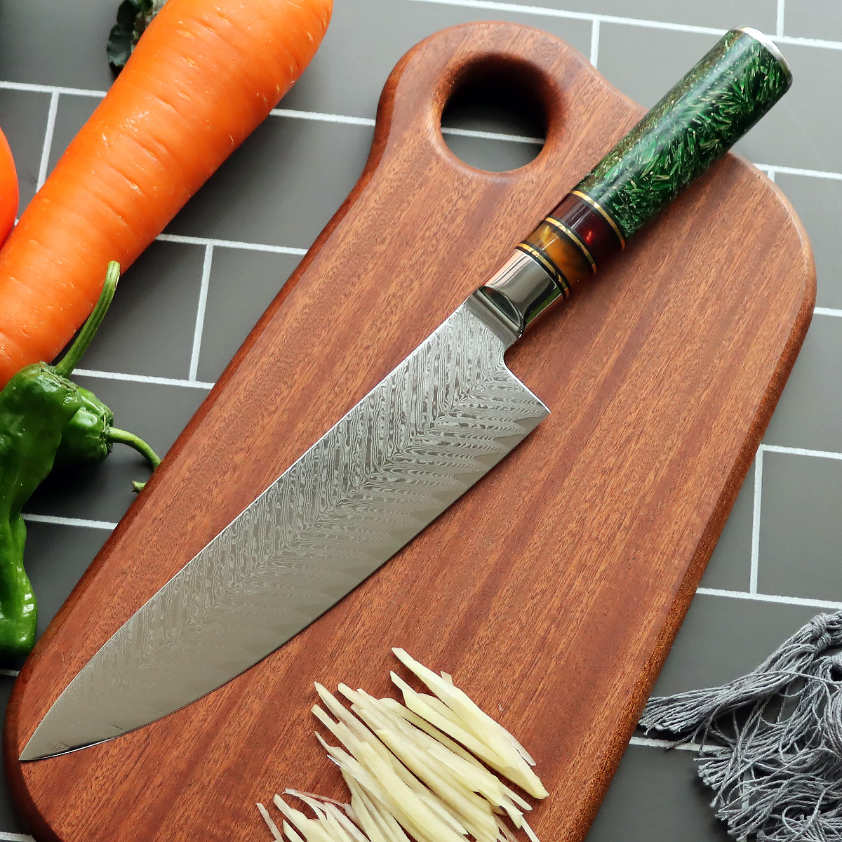 8 Inch Japanese Damascus Steel Chef Knife