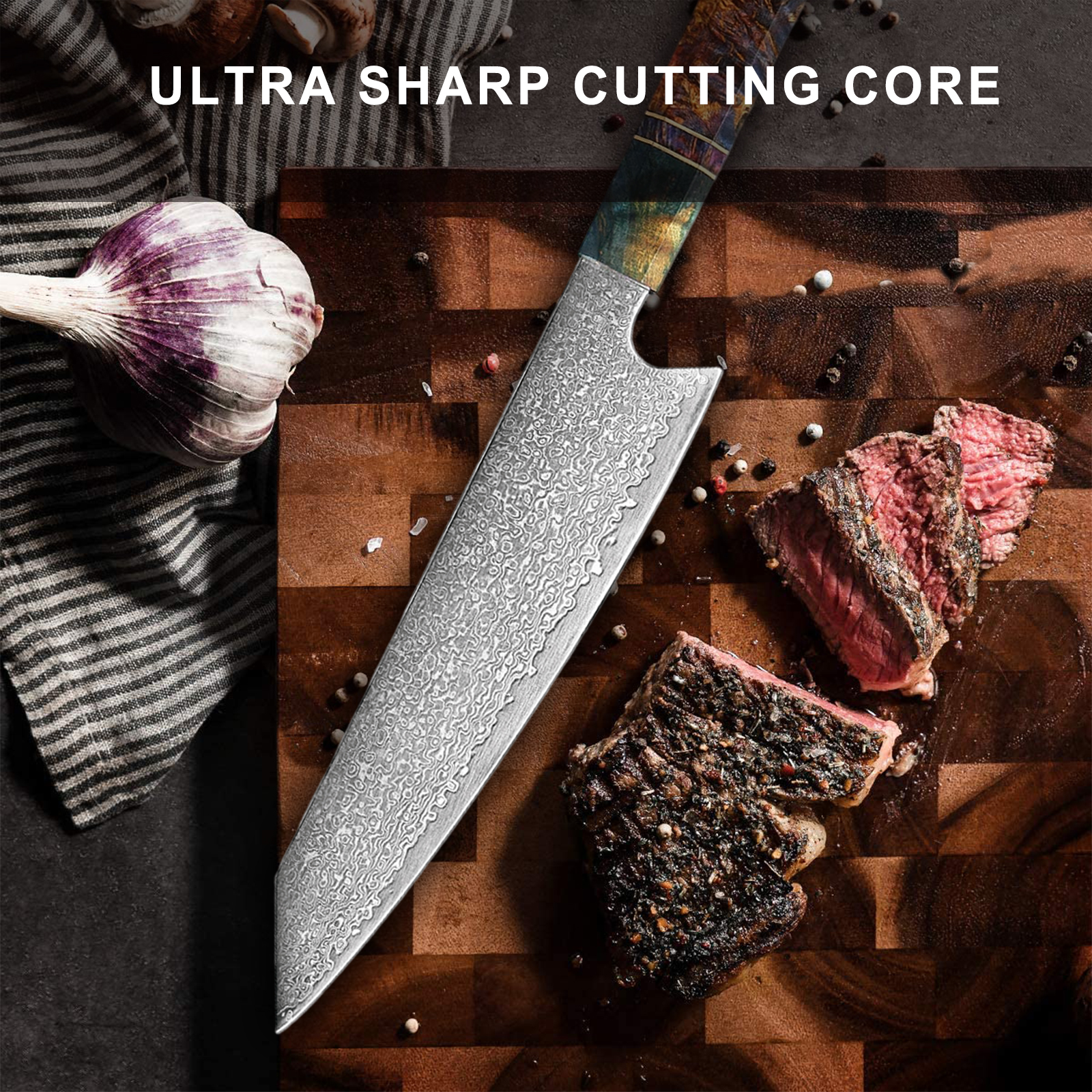 8 Inch Japanese VG10 Damascus Chef Knife