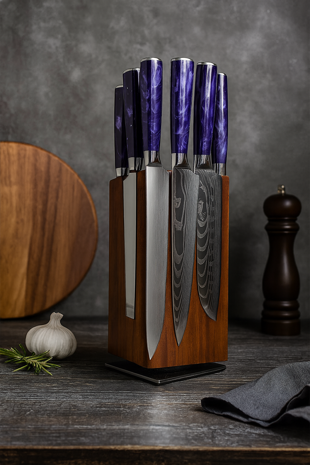 8-Piece Kitchen Knife Set with Resin Handle