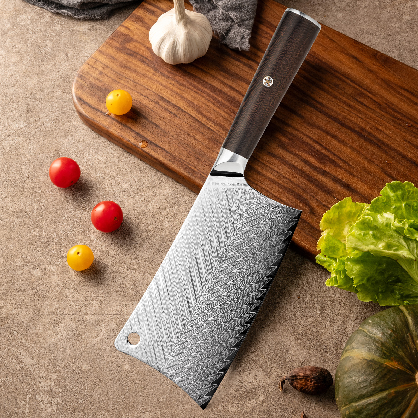 Damascus Meat Cleaver Knife