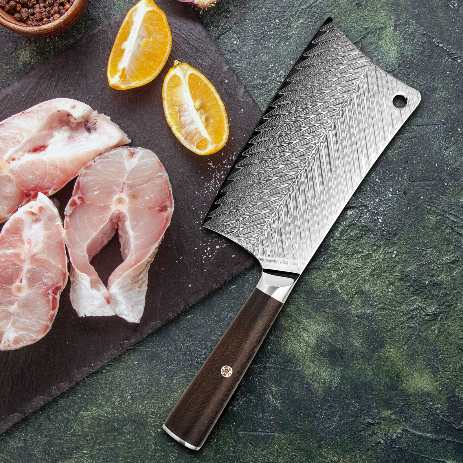 Damascus Meat Cleaver Knife