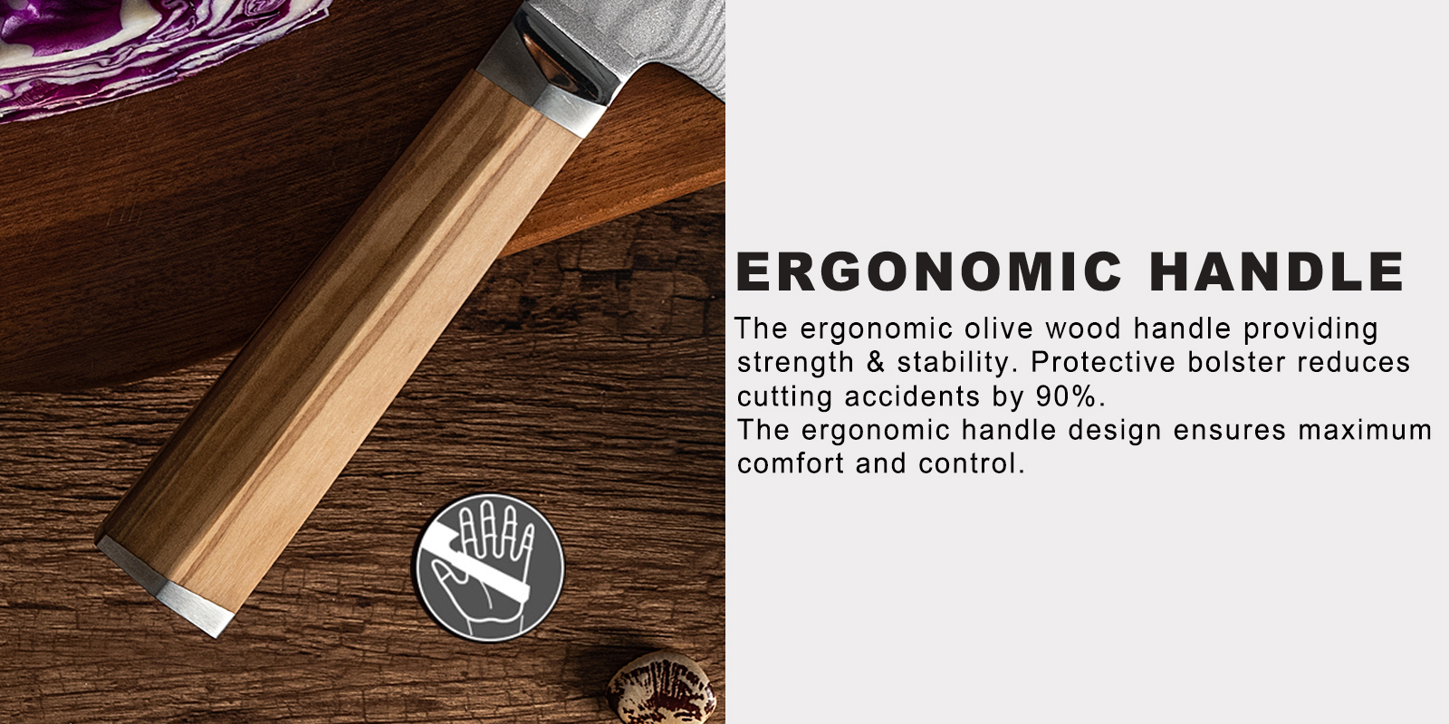 Kiritsuke Knife with comfortable handle