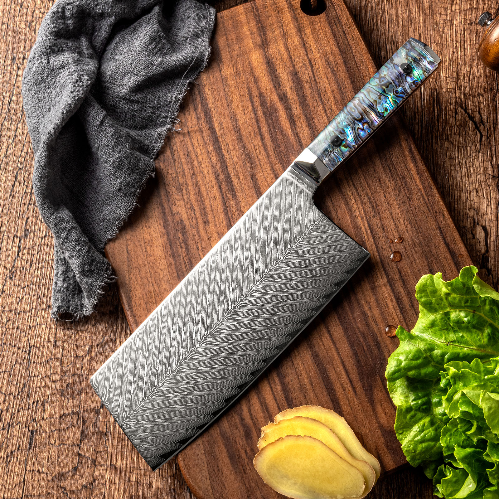 Damascus chinese cleaver