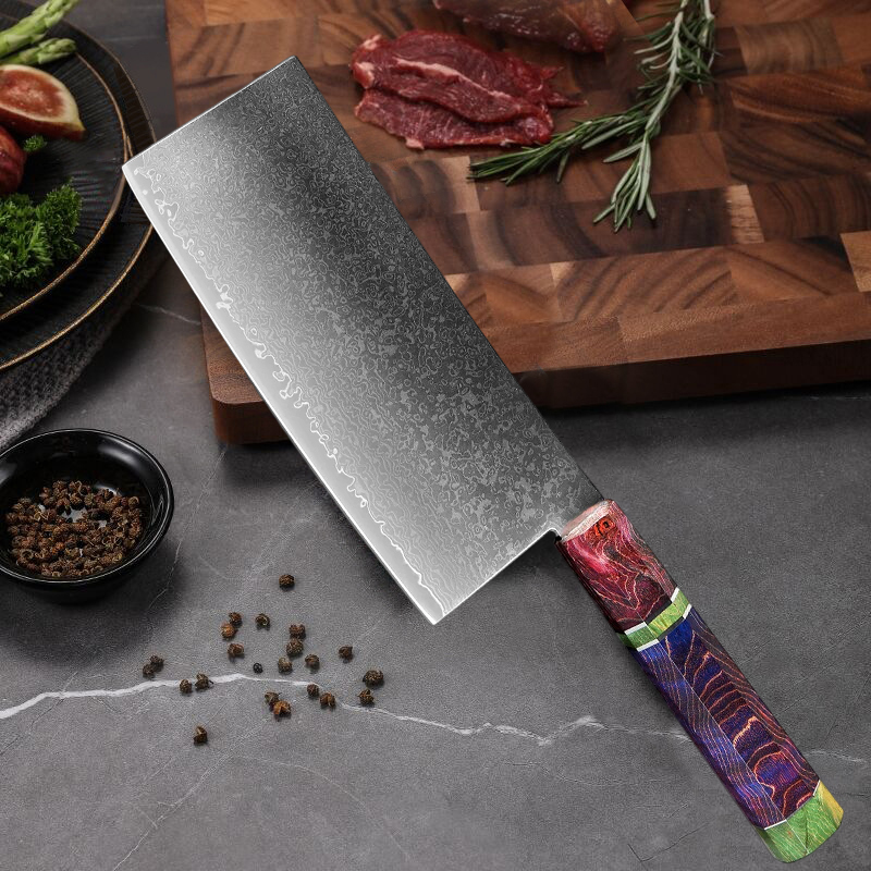 7-inch Damascus Steel Cleaver Knife