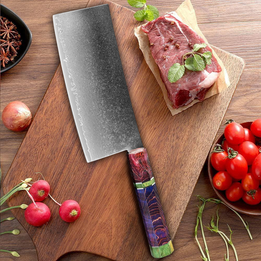 7-inch Damascus Steel Cleaver Knife