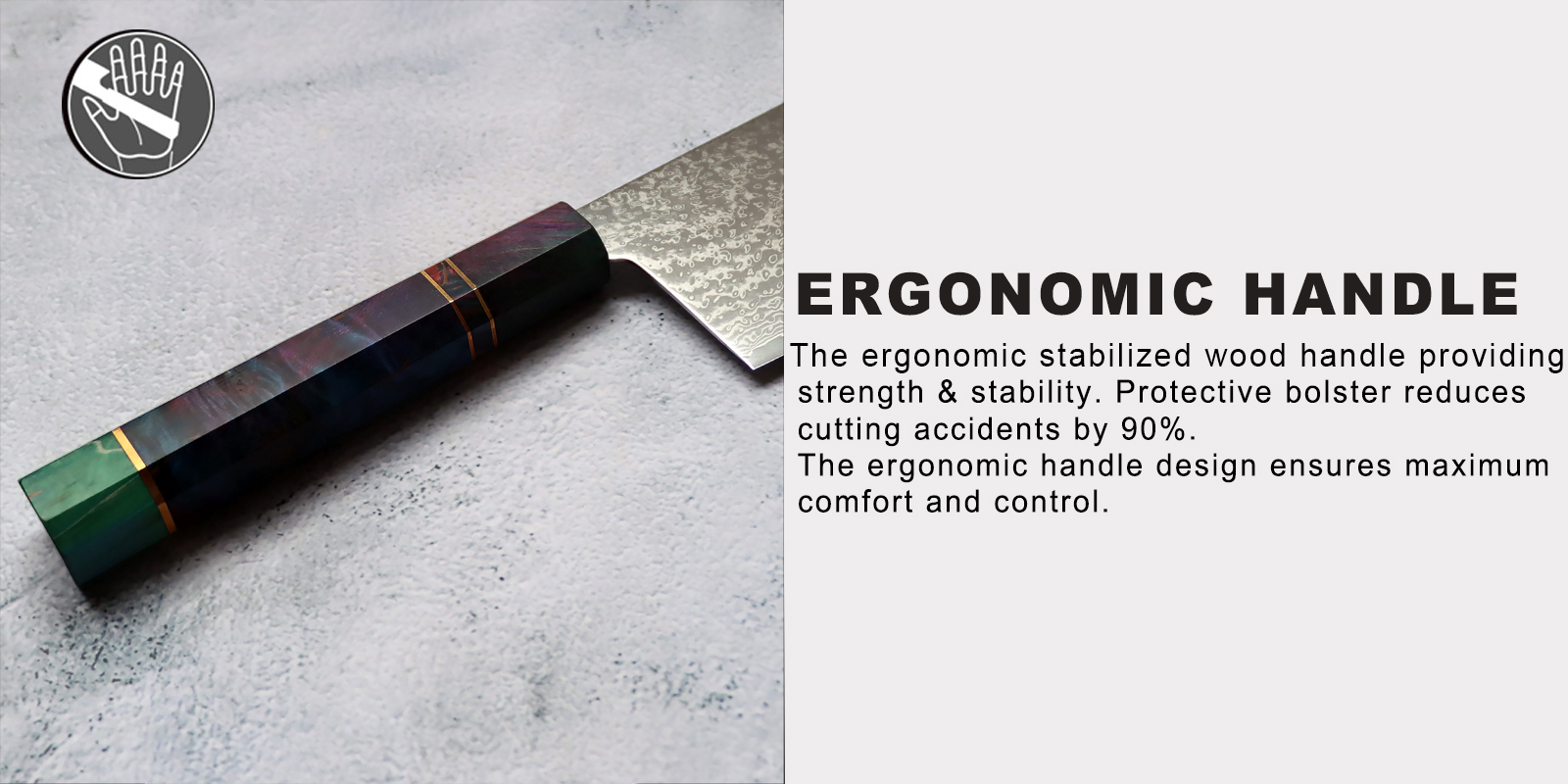 7-inch Damascus Steel Cleaver Knife - Ergonomic Handle