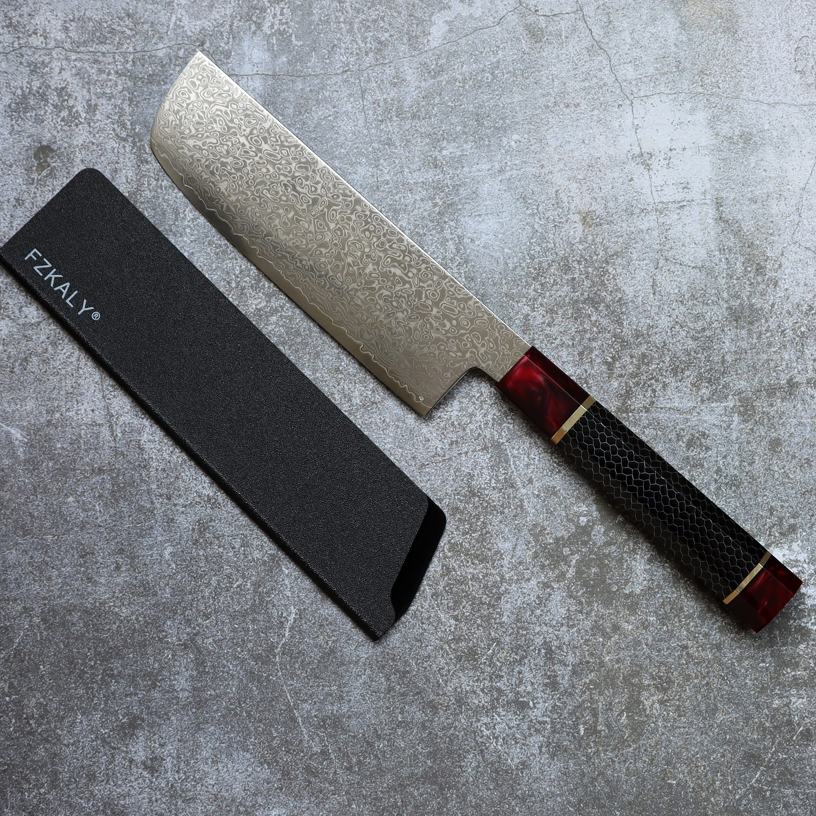 Japanese Nakiri Knife 7 Inch VG10 Damascus Steel