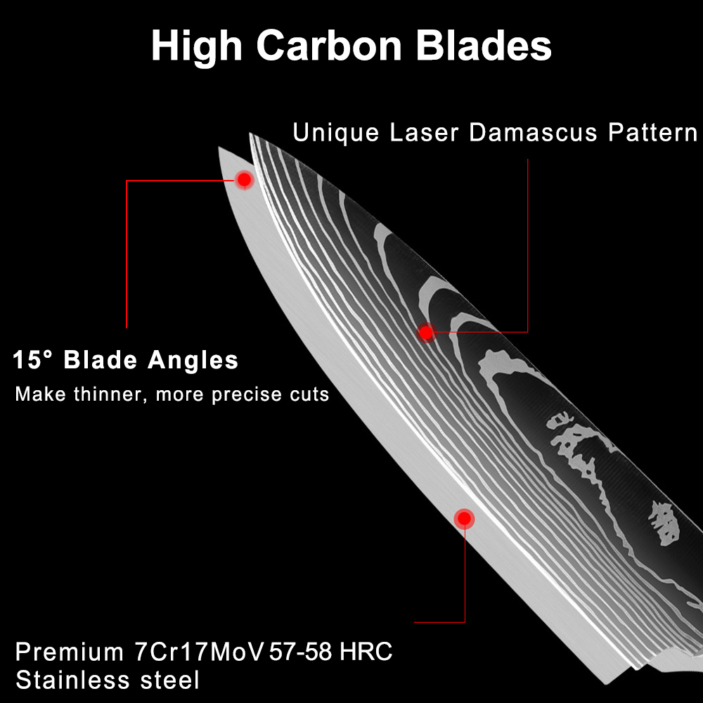8-Piece Professional Japanese Chef Knife Set