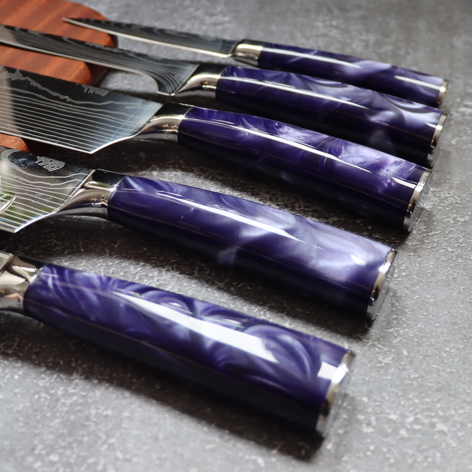 Kitchen Knife Set with Resin Handle