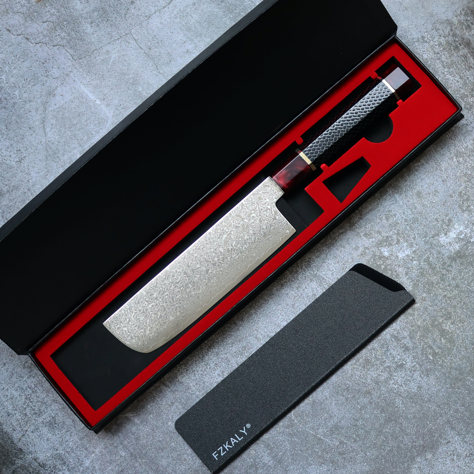 Japanese Nakiri Knife 7 Inch VG10 Damascus Steel