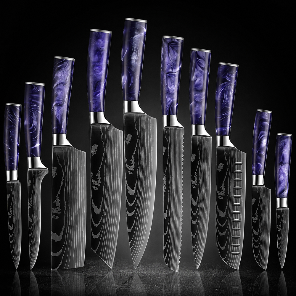Ultra Sharp 10-Piece High Carbon Stainless Steel Chef Knife Set