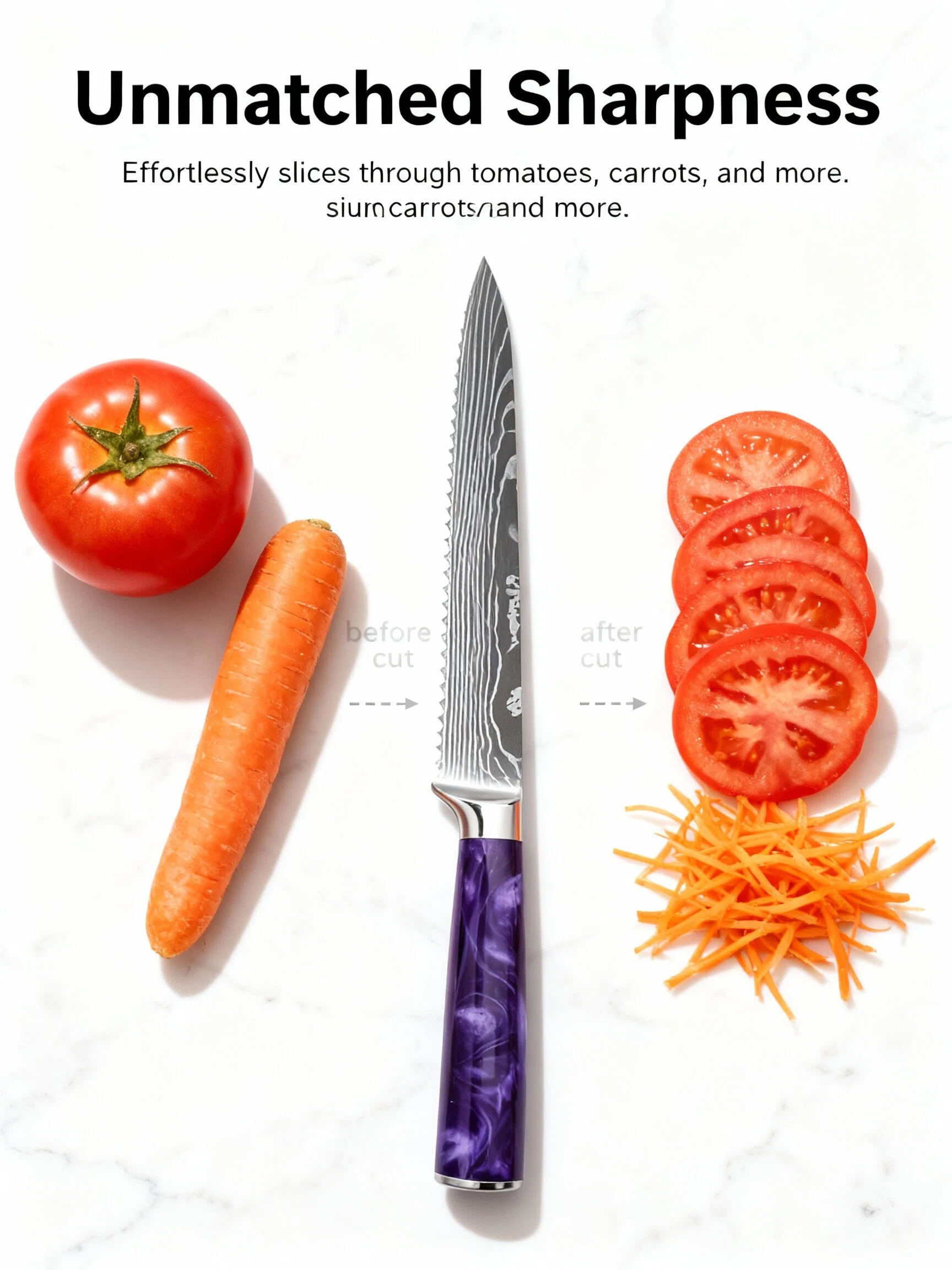 8-Piece Kitchen Knife Set with Resin Handle