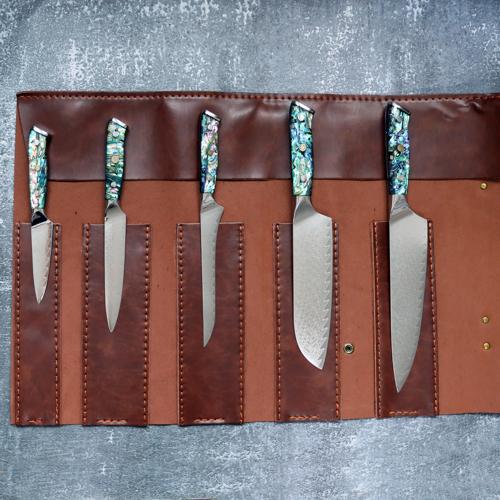 Japanese Chef Knife Set with Roll Bag