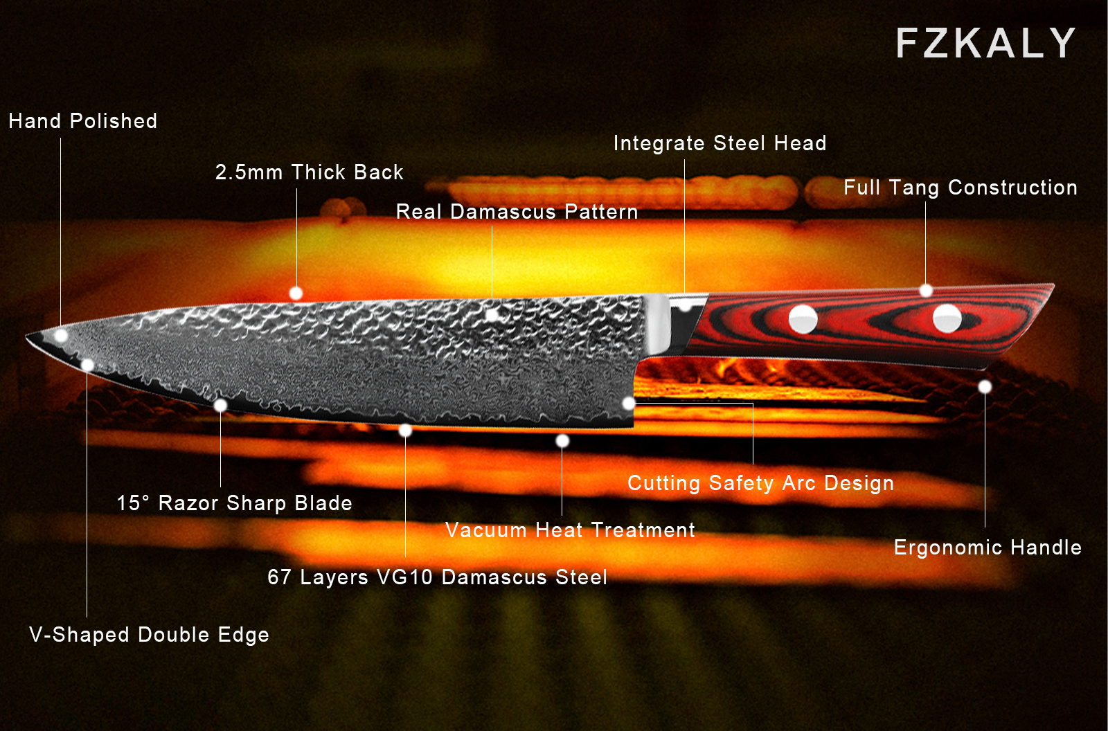 4 Piece Japanese Damascus Knife Set