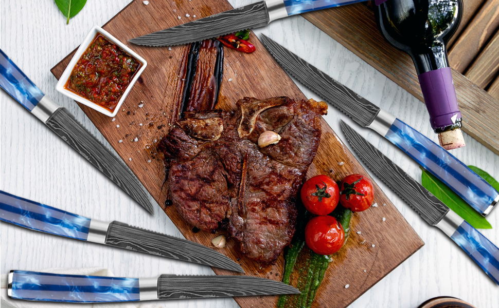 razor-sharp serrated steak knife set