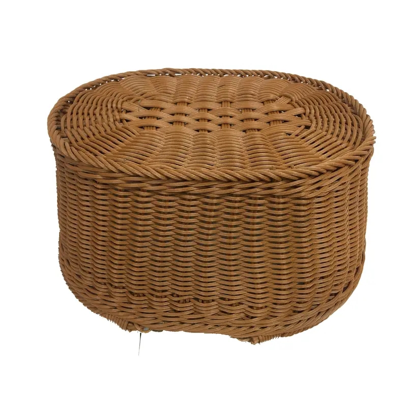 1pc Small Picnic Basket Imitation Rattan Wicker Woven Bag Shopping Basket Storage Vegetable Basket