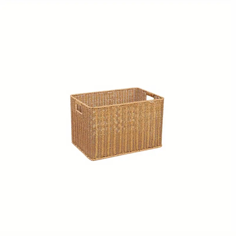 1pc Woven Large Storage Bins With Handles, Durable Storage Household S
