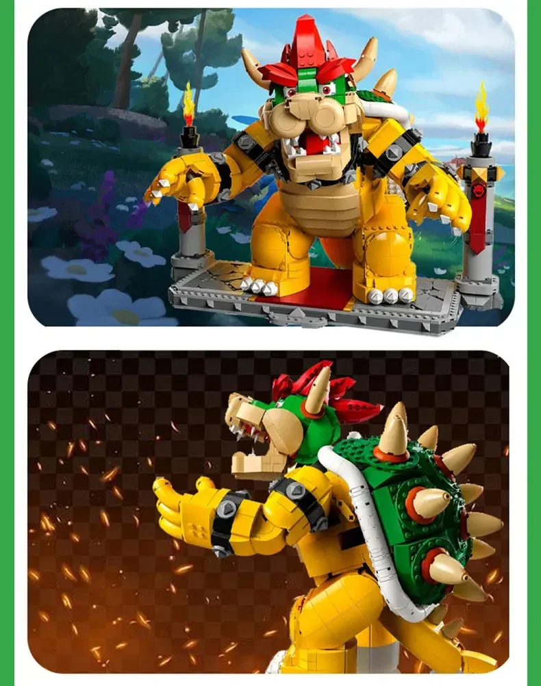 New MOC 2807 PCS The Mighty Bowser Building Blocks Bricks Boys Birthday Christmas Girls Toys Compatible 71411