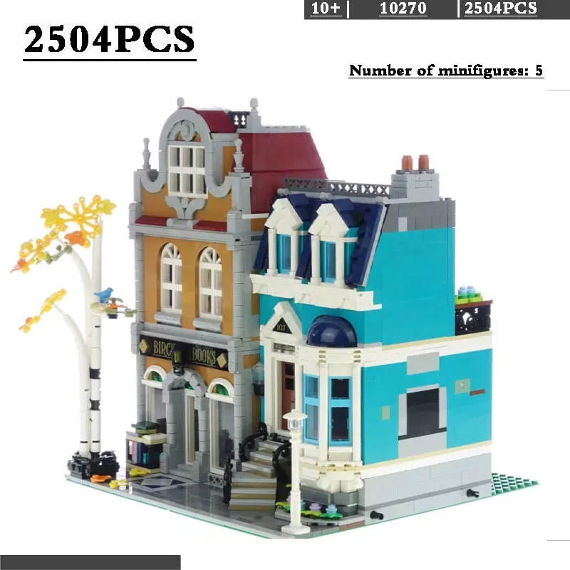 Street View 10270 Modular Building Bookstore Model European Style City House Education Block Children's Christmas Toy Gifts
