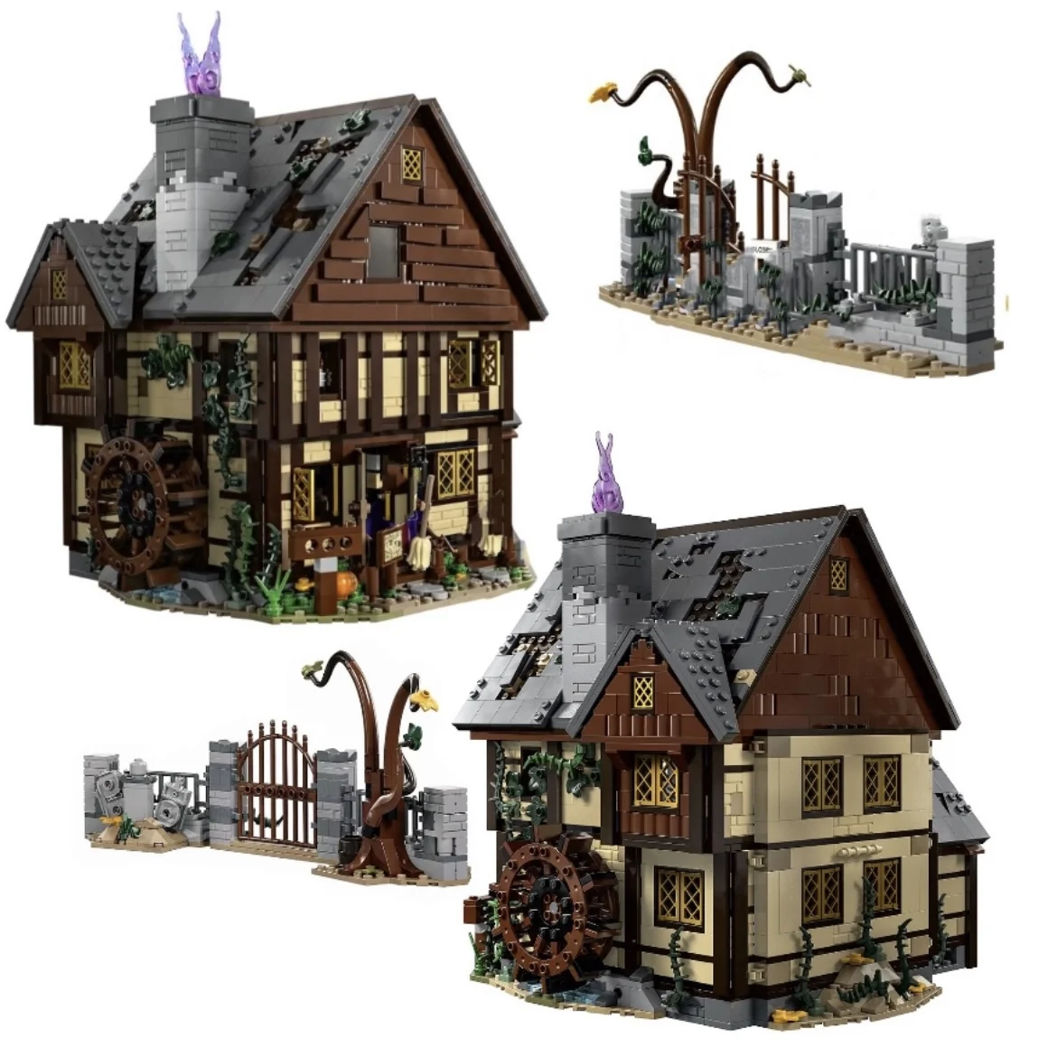 MOC 21341 Halloween Hocus Pocused Witch Sanderson Sister's Cottage House Building Blocks Set Bricks Toy For Children Gifts