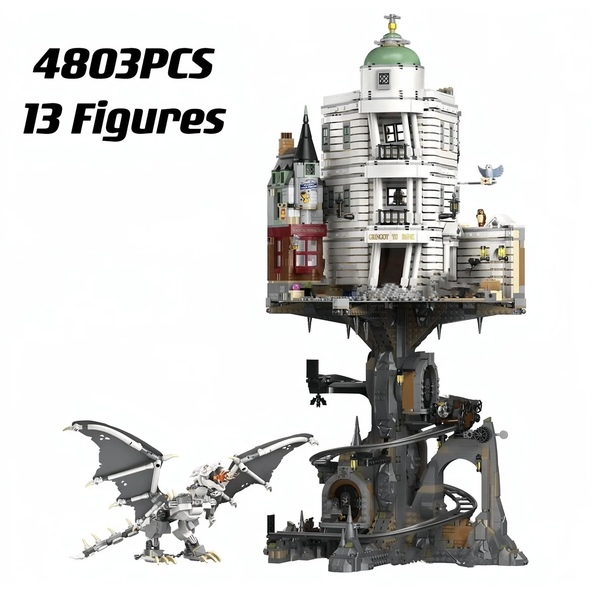 76417 Classic Bank Ironbelly Dragon Street view Model Kit MOC 4803Pcs Model Building Kits Construction Block Blocks Toys Gift