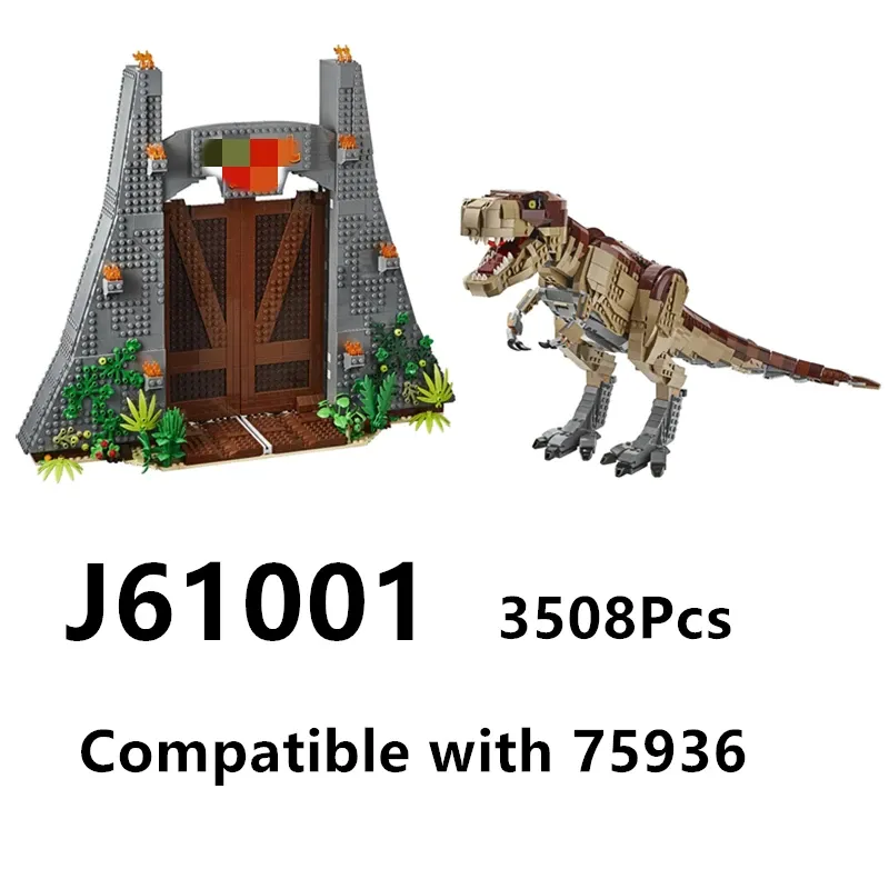 IN STOCK J61001 3508Pcs Tyrannosaurus Rex Model Building Blocks Dinosaur Bricks Compatible 75936 Toys For Children Gifts