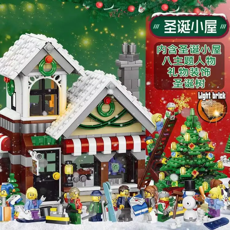 In Stock Creative Expert Winter Village Toy Shop 10249 Building Blocks House Santa Claus Store Bricks Kids Christmas Gift Toys