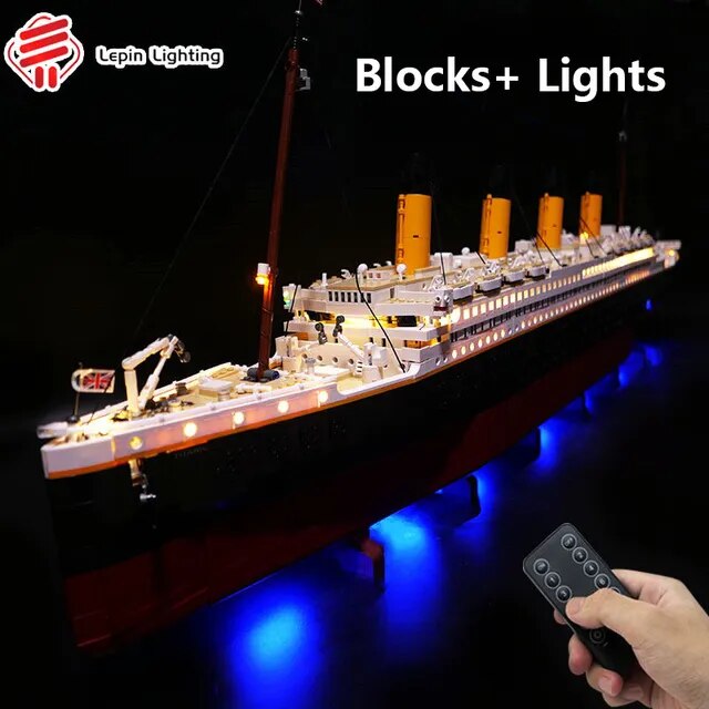 In Stock Now - 99023 Compatible 10294 Titanic Large Cruise Boat Ship Steamship Bricks Building Blocks Children DIY Toys
