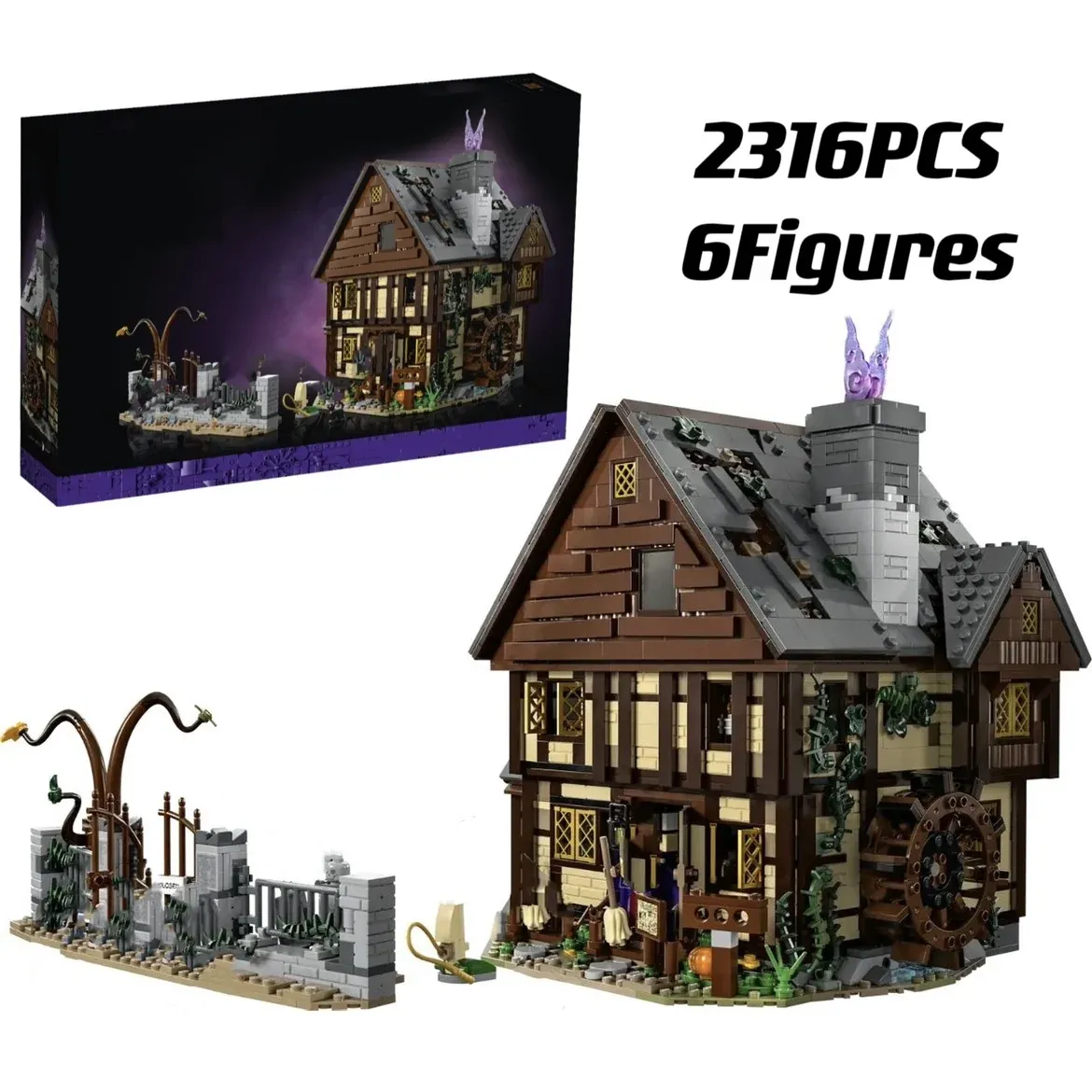 MOC 21341 Halloween Hocus Pocused Witch Sanderson Sister's Cottage House Building Blocks Set Bricks Toy For Children Gifts