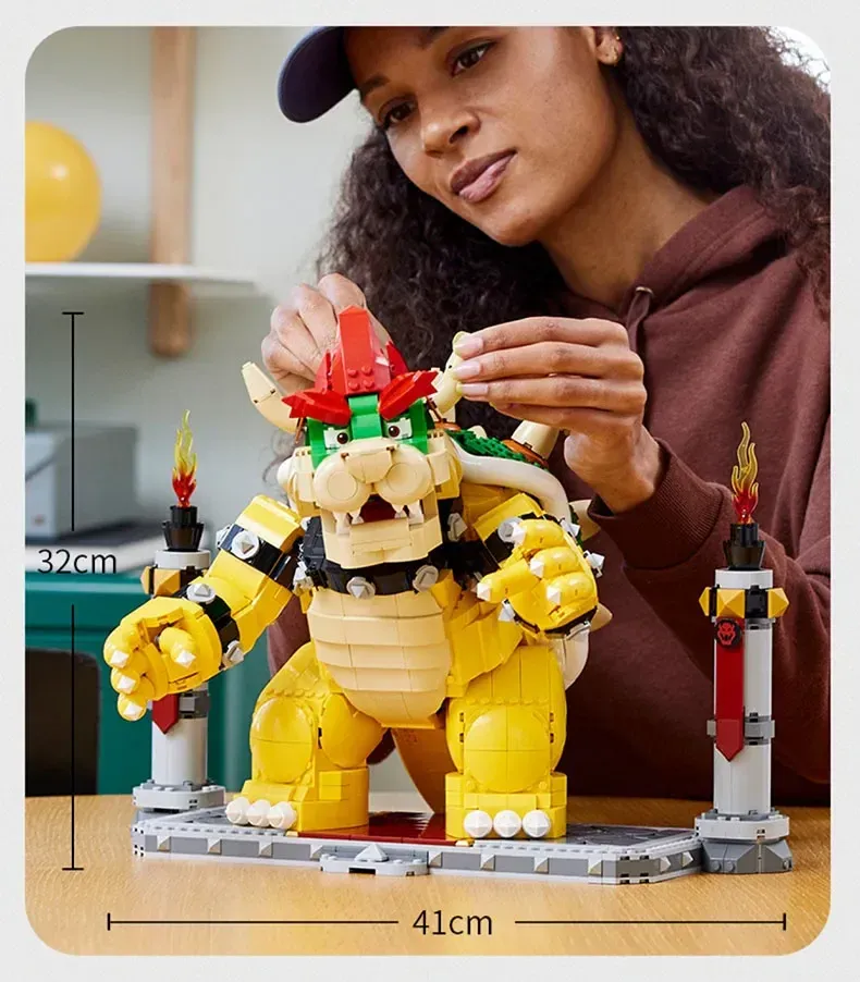 New MOC 2807 PCS The Mighty Bowser Building Blocks Bricks Boys Birthday Christmas Girls Toys Compatible 71411